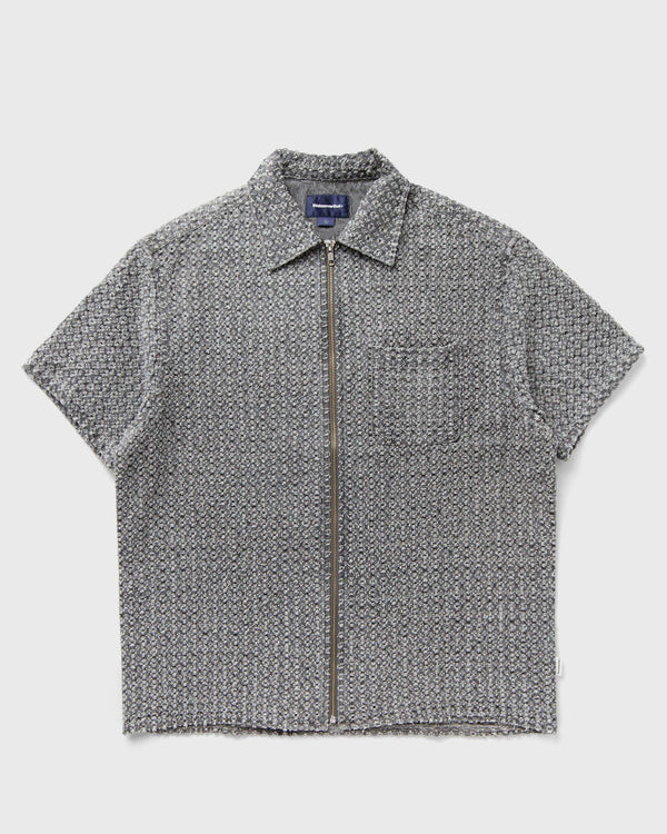 Thisisneverthat Damaged Denim Zip S/S Shirt grey