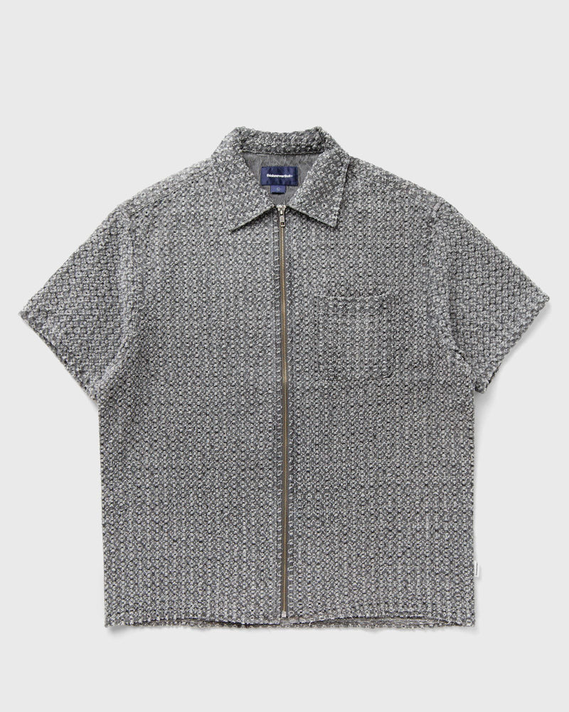 Thisisneverthat Damaged Denim Zip S/S Shirt grey