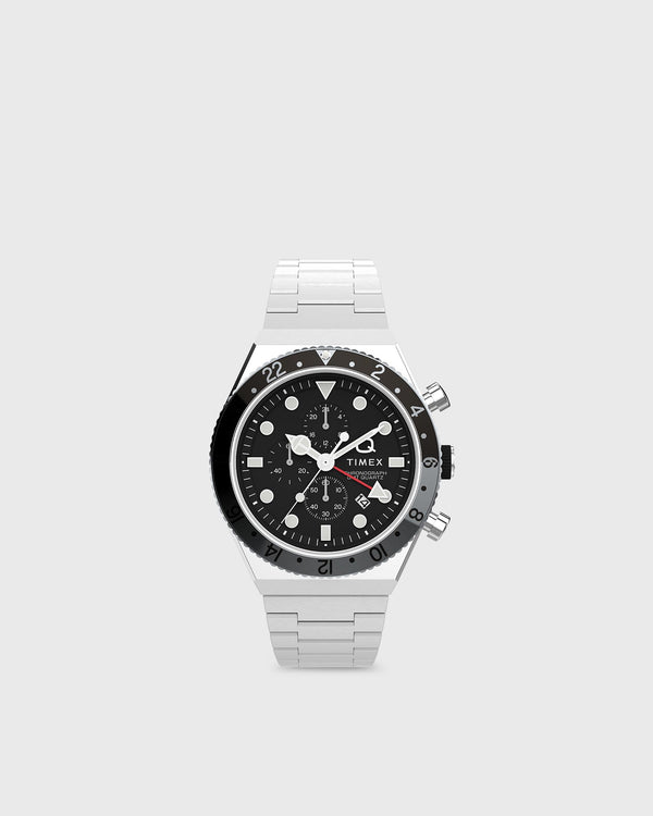 Timex Q Timex 3 Time Zone Chronograph black