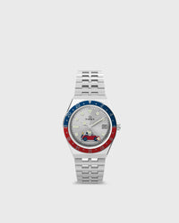 Timex Peanuts Q GMT - Car Stainless Steel Case and Bracelet 38mm case silver