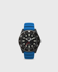 Timex Deep Water Reef 200 Composite Black Dial Blue Rubber Strap 43mm Case black|blue