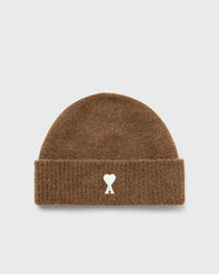 Ami Paris Ami De Coeur Beanie Brown