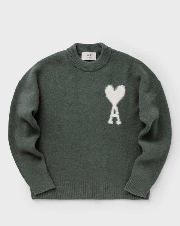 AMI Paris OFF-WHITE AMI DE COEUR CREW NECK SWEATER green