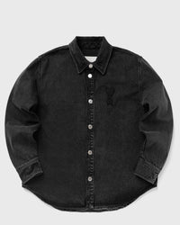 AMI Paris Overshirt with Knitted AMI de Coeur Black