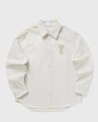 AMI Paris Overshirt with Knitted AMI de Coeur White