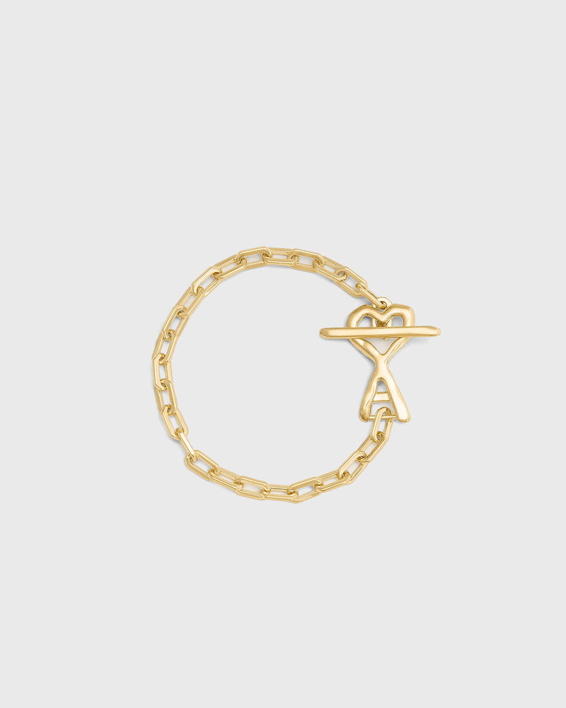 Ami Paris Bracelet Ami De Coeur Martele Gold
