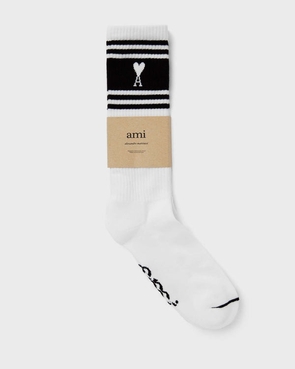 AMI Paris AMI DE COEUR STRIPED SOCKS black