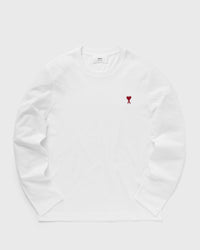 Ami Paris Long Sleeves Ami De Coeur Tee White