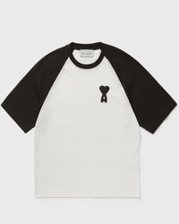 AMI Paris Short Sleeves Boxy Fit Teeshirt with AMI de Coeur Knitted Patch Beige