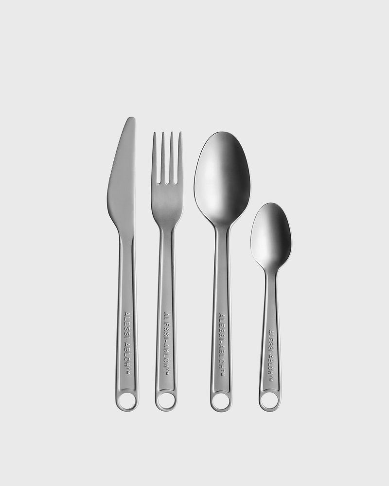 Alessi CONVERSATIONAL OBJECTS CUTLERY SET 4 PIECES by Virgil Abloh silver