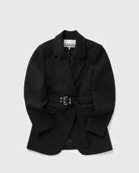 Ganni Bonded Crepe Blazer Black