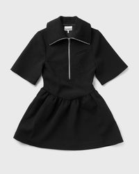 Ganni Bonded Crepe Mini Dress black