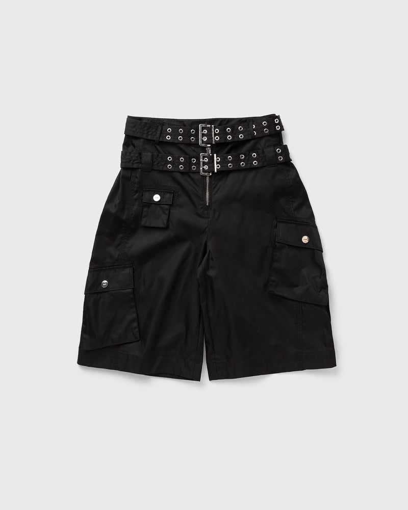 Ganni Duchess Nylon Pocket Shorts black