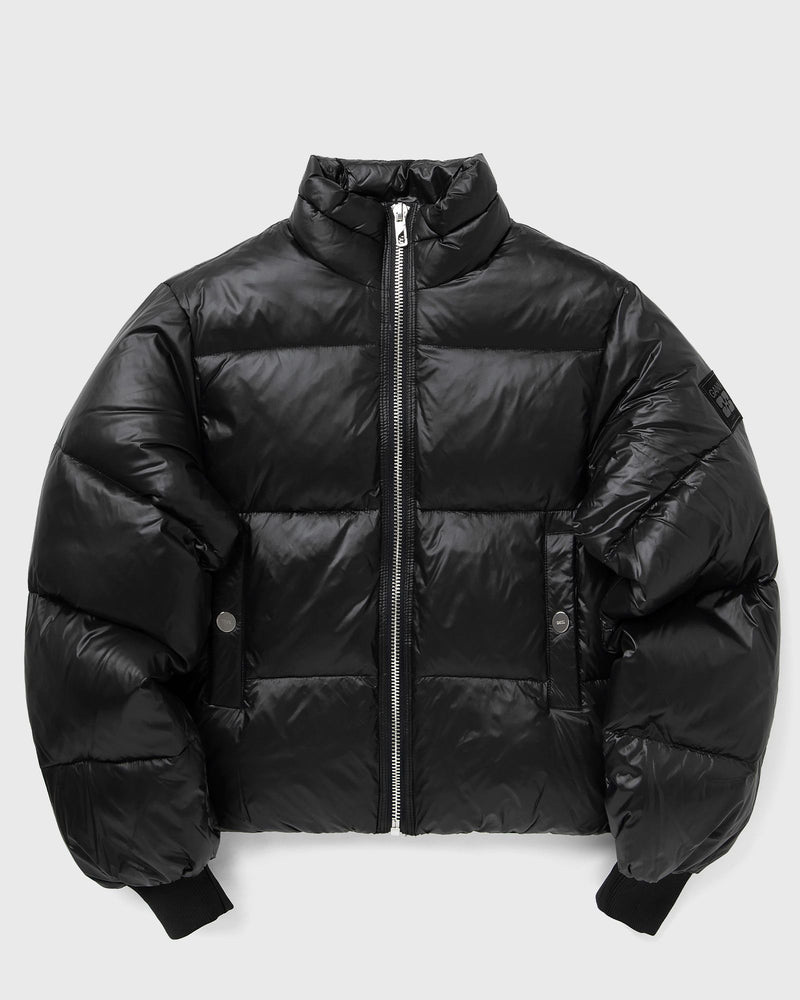 Ganni Shiny Nylon Short Puffer Jacket black