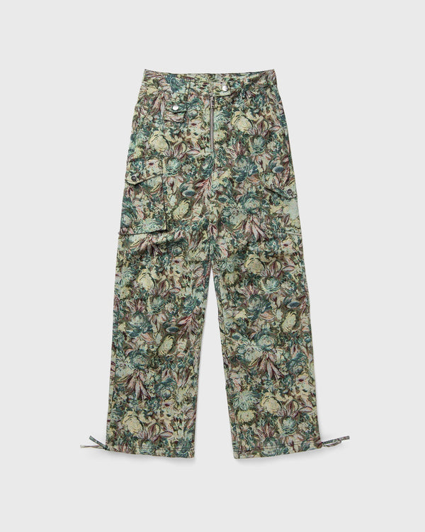 Ganni Printed Stretched Cotton Pants green