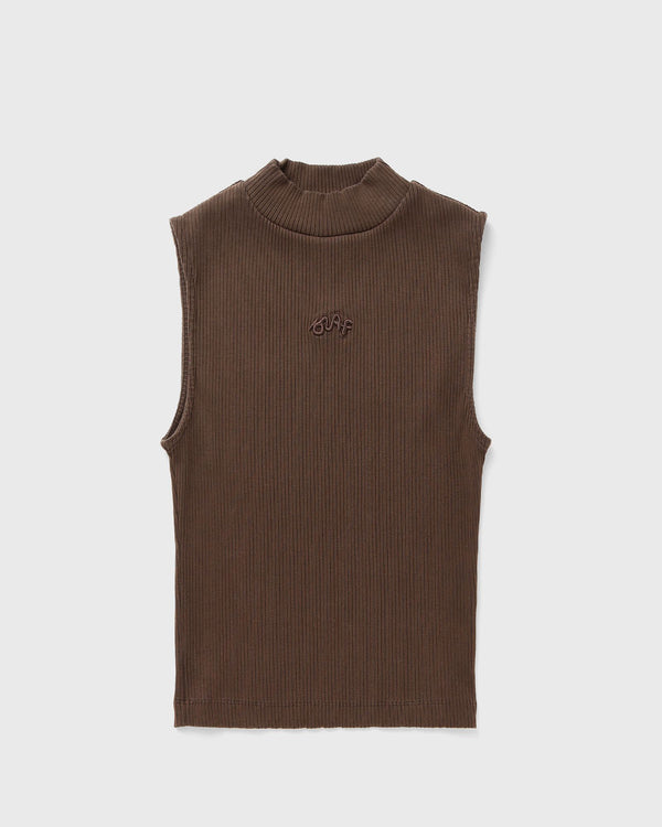 LF SIGNATURE LOGO MOCK NECK TOP brown