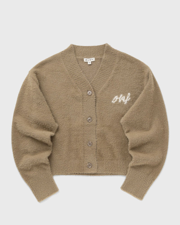 LF FLUFFY SCRIPT LOGO CARDIGAN brown