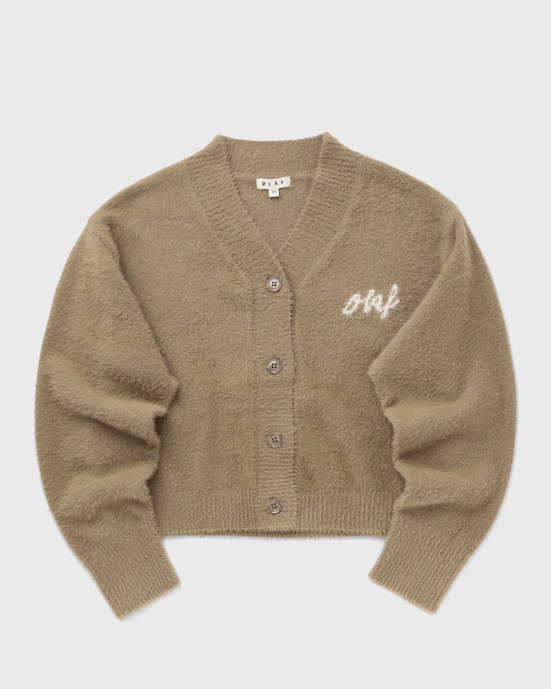 LF FLUFFY SCRIPT LOGO CARDIGAN brown