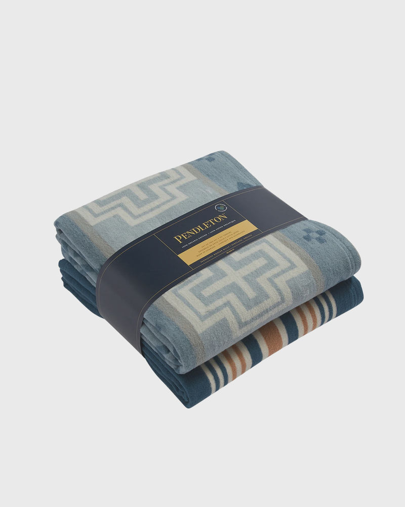 Pendleton THROW GIFT SET/2 SAN MARINO + STRIPE, SHALE multi