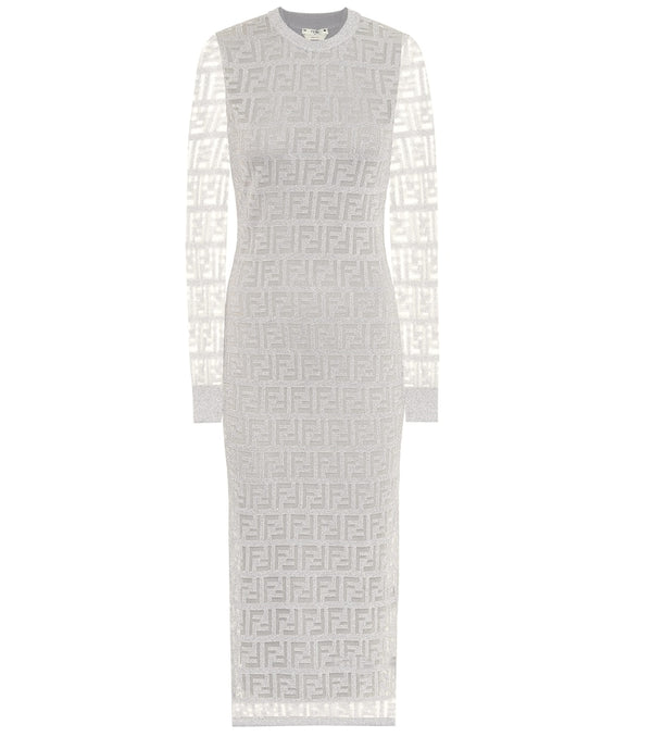 Fendi FF mesh midi dress