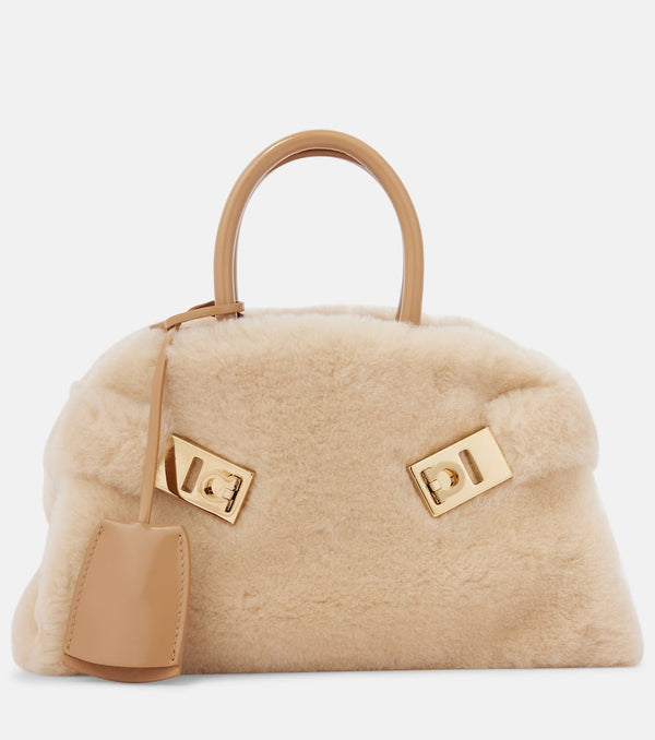 Ferragamo Hug Small shearling tote bag