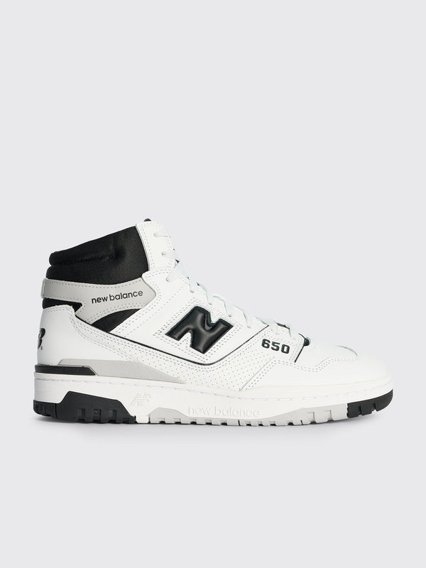 New Balance 650 White Rain Cloud Black Sneakers