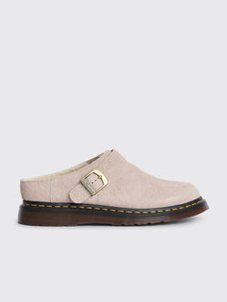 Dr. Martens Isham Buckle Mule Napped Suede Vintage Taupe