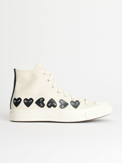 Comme des Garçons Play x Converse Chuck 70 Hi Multi Hearts White Sneakers