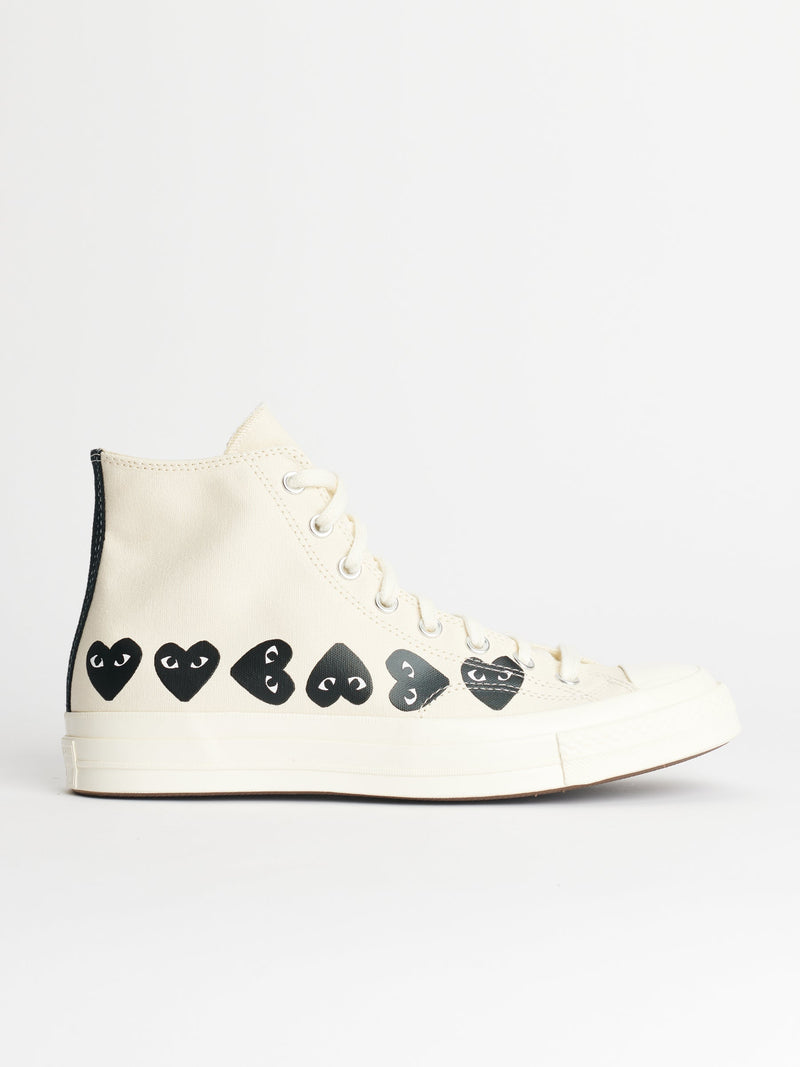 Comme des Garçons Play x Converse Chuck 70 Hi Multi Hearts White Sneakers