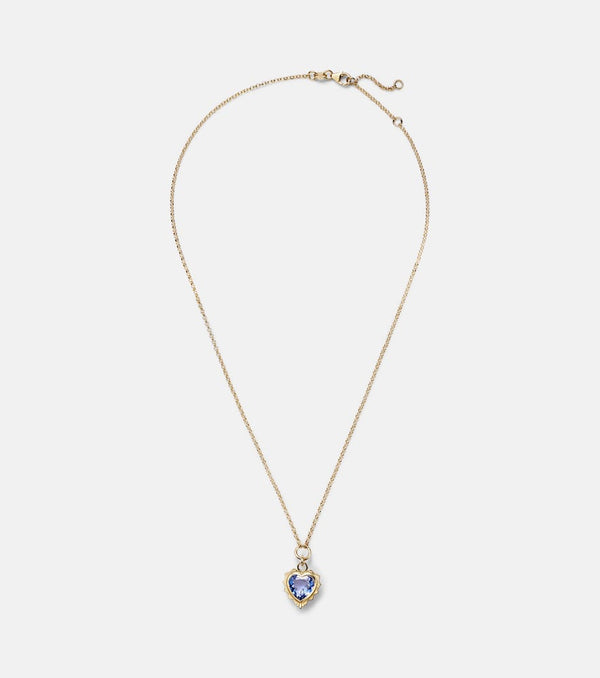 FoundRae Gemstone Heart 18kt gold necklace with tanzanite