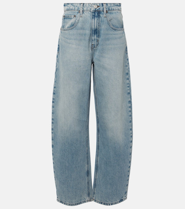 Frame High-rise barrel-leg jeans