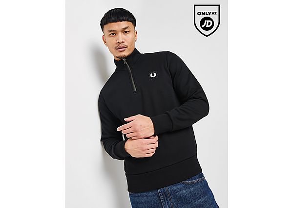 Fred Perry Badge 1/2 Zip Sweatshirt  Black