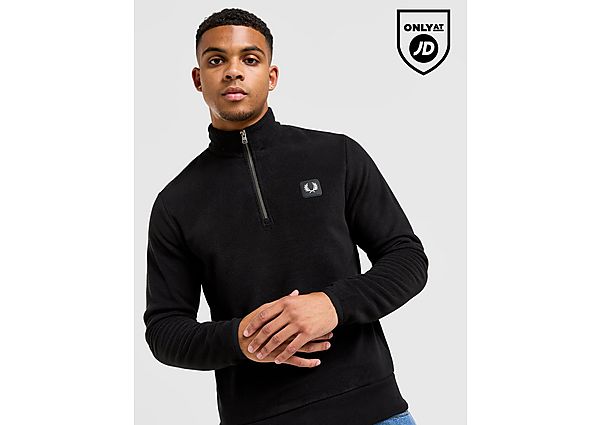 Fred Perry Badge Polar Fleece 1/2 Top  Black