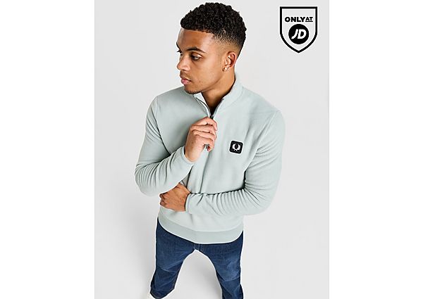 Fred Perry Badge Polar Fleece 1/2 Top  Green