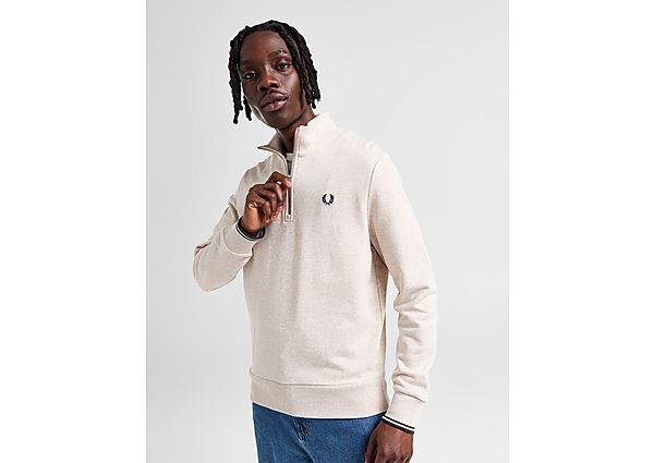 Fred Perry Core 1/2 Zip Polo Shirt  White