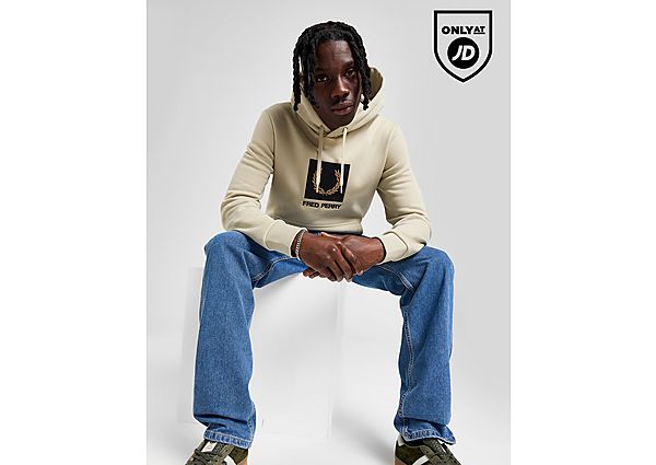 Fred Perry Logo Overhead Hoodie  Stone