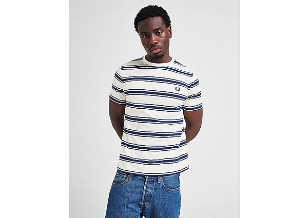 Fred Perry Stripe T Shirt  Ecru