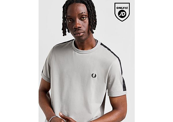 Fred Perry Tape Ringer T Shirt  Grey