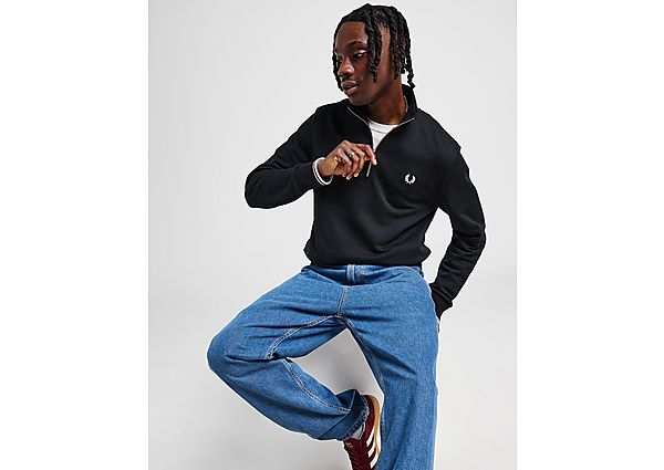 Fred Perry Twin Tipped Half Zip Sweatshirt  Black