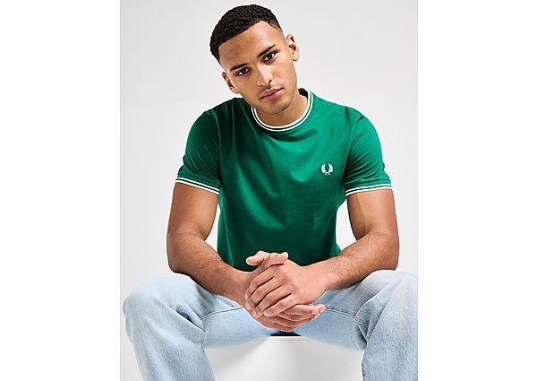 Fred Perry Twin Tipped Ringer T Shirt  Green