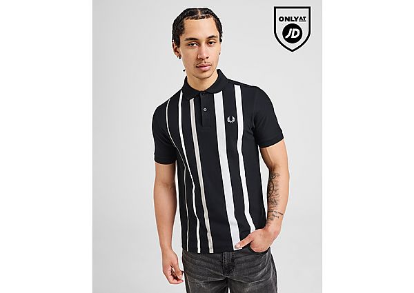 Fred Perry Vertical Stripe Polo Shirt  Black