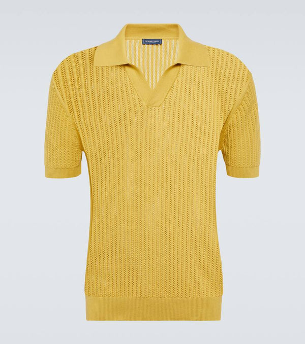 Frescobol Carioca Ribbed-knit cotton polo shirt