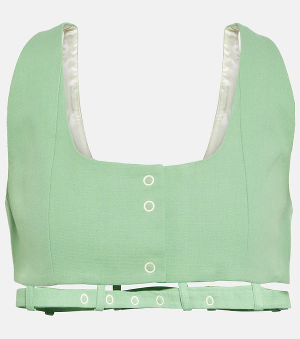 Ganni Cotton canvas crop top