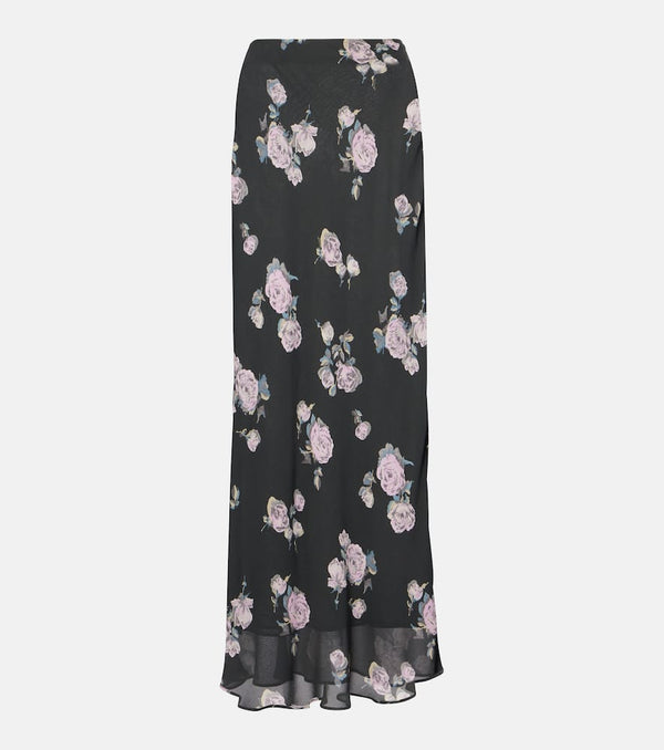 Ganni Floral crêpe maxi skirt