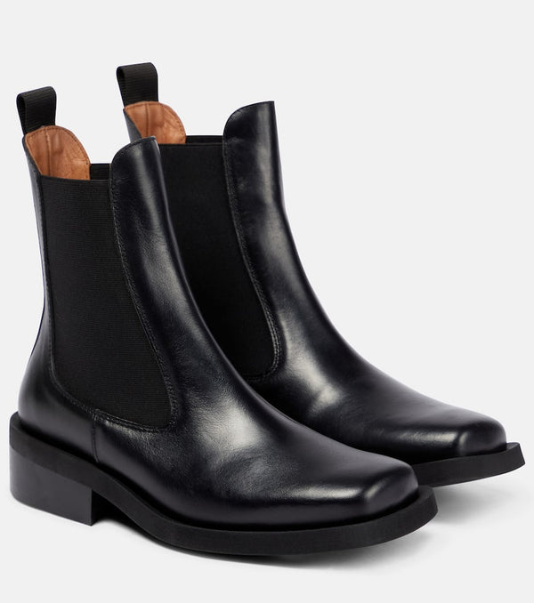 Ganni Leather Chelsea boots