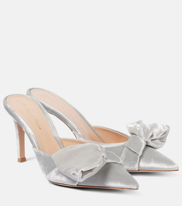 Gianvito Rossi 85 bow-detail velvet mules