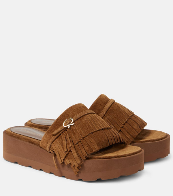 Gianvito Rossi Fringed suede slides