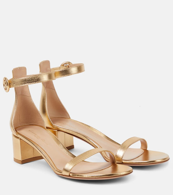 Gianvito Rossi Gaeta 45 metallic leather sandals