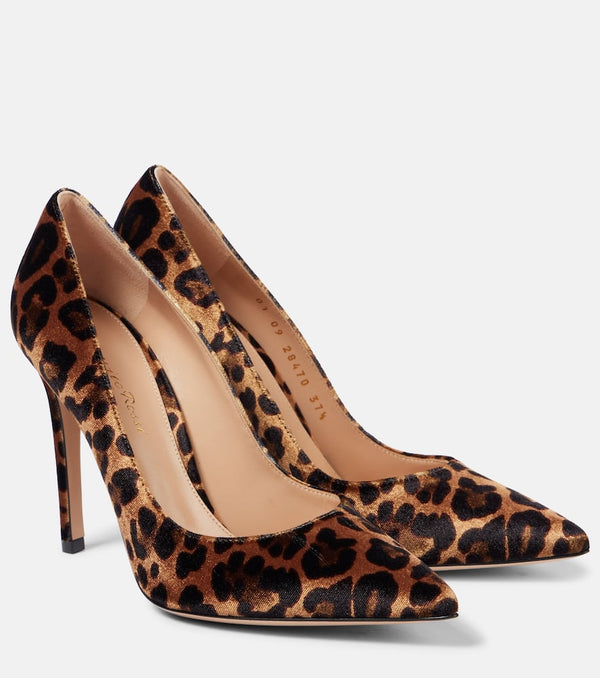 Gianvito Rossi Gianvito 105 leopard-print velvet pumps