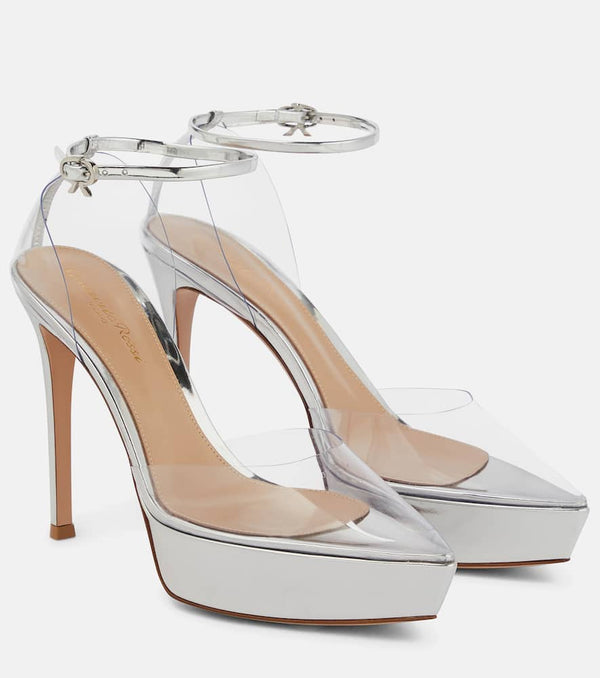 Gianvito Rossi Leather and PVC platform pumps